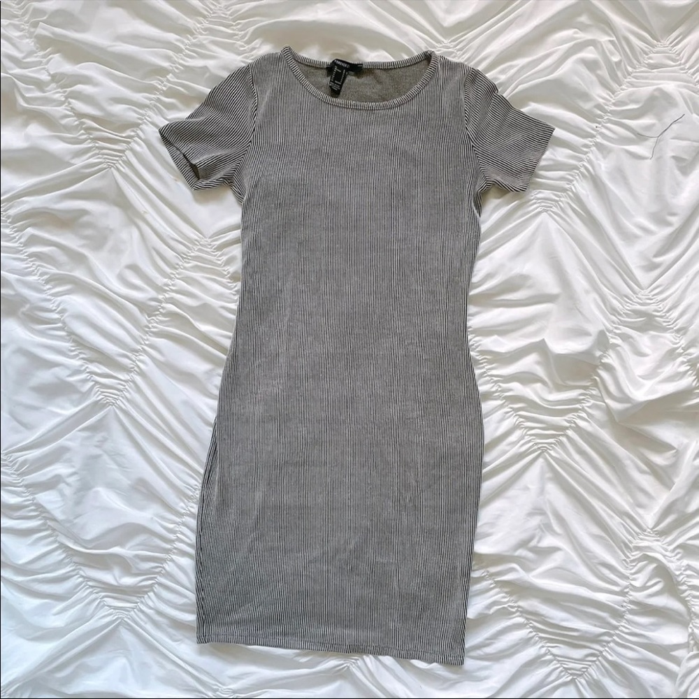 ribbed fitted t shirt dress